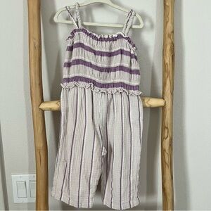 Zara Purple and White Striped Kids Jumpsuit
